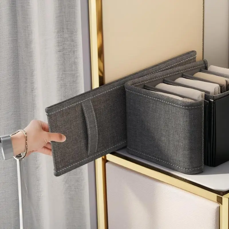 Schrank-Organizer für Unterwäsche, Aufbewahrungsbox, Schubladen-Organizer aus Stoff, faltbar, Schrank-Aufbewahrungsboxen zum Aufbewahren von Socken, Unterwäsche, Krawatten, Gürteln – Detail 8