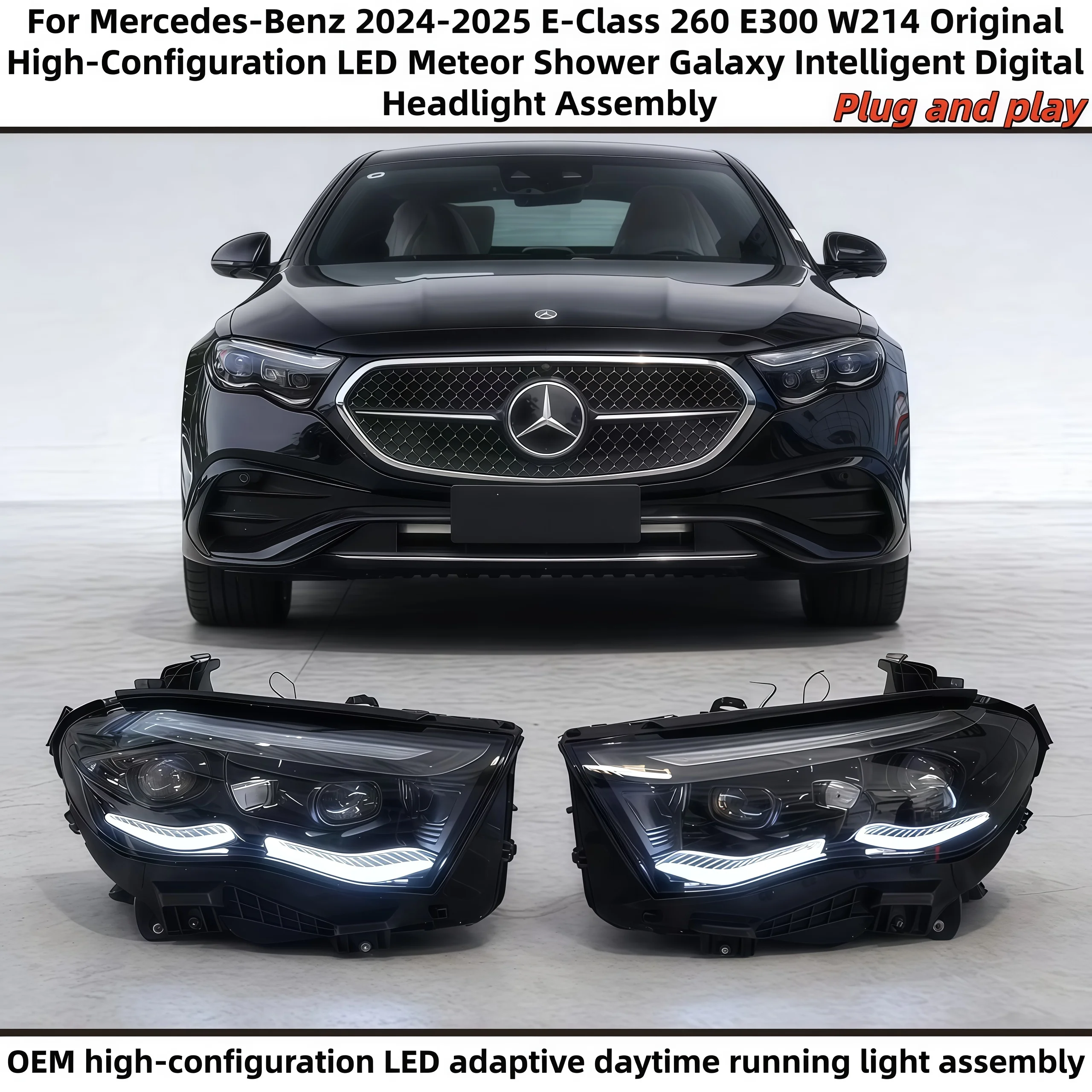 

For Mercedes-Benz 2024-2025 E-Class 260 E300 W214 Original High-Configuration LED Turning Daytime Running Light Assembly