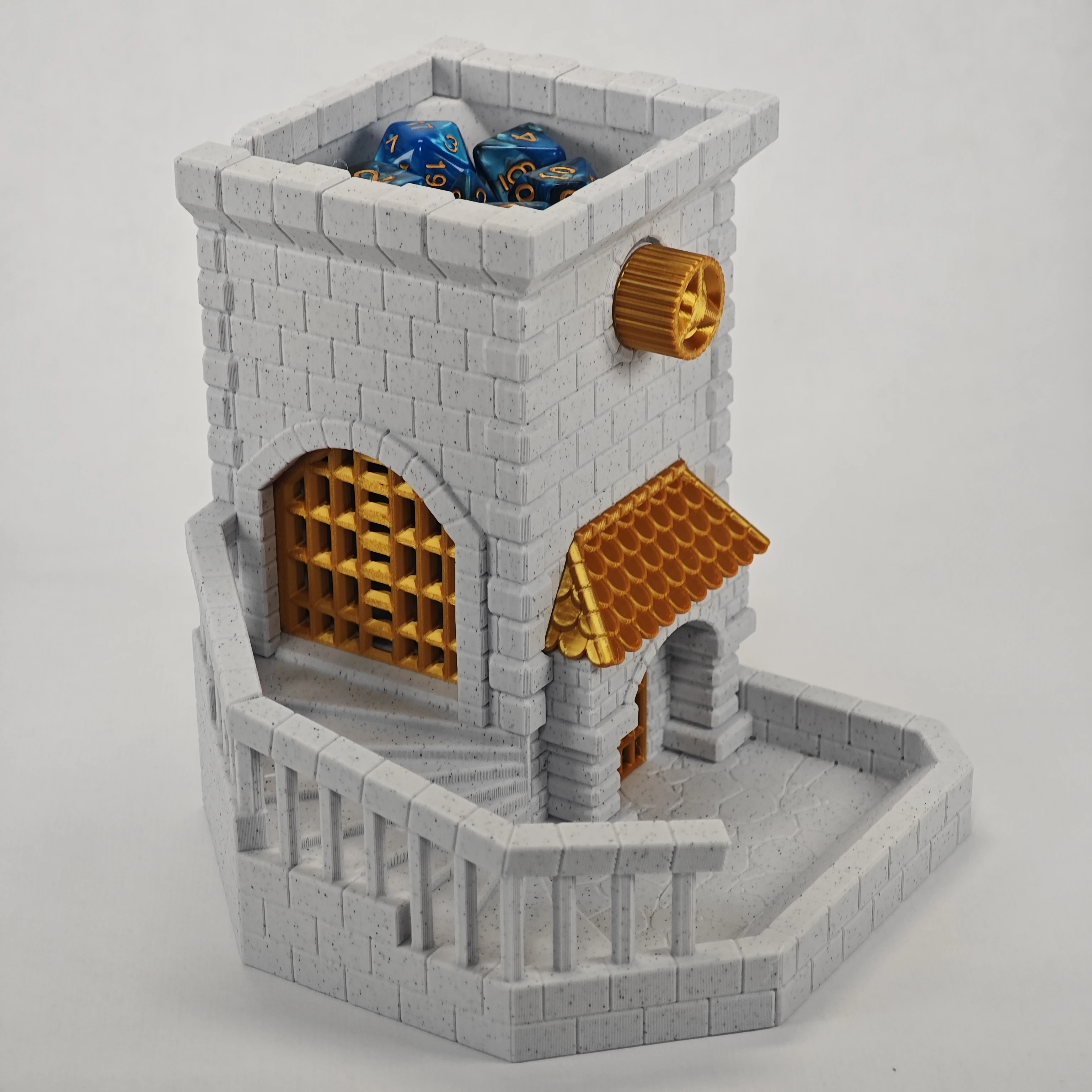 

Mechanical Dice Tower DND dice tower Twister 3D Printed Hollow Castle Xmas Gifts Ornaments DND dice rolling Tray dnd Accessories