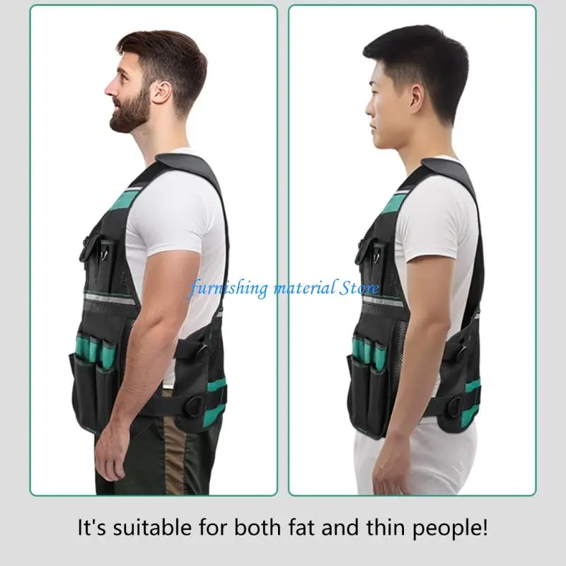 

Y5GD High Visibility Workwear Tool Vest For Carpenters And Electricians Safety Gear