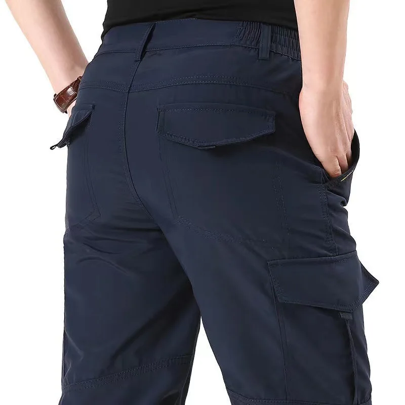 Pantalones Cargo tácticos impermeables para hombre, pantalón largo militar, transpirable, informal, de secado rápido, para exteriores, verano, 2023