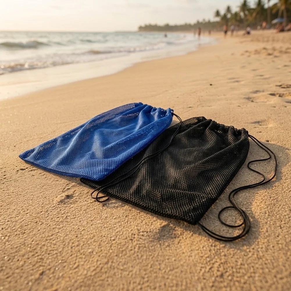 Beach Gear Bag Diving Storage Bag Beach Use Adjustable Shoulder Strap Breathable Mesh Material For Beach Activities
