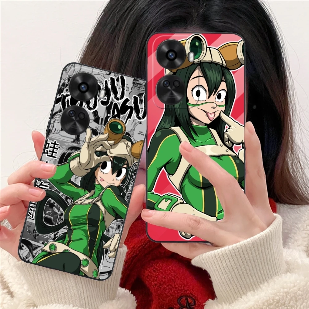 Hero Tsuyu Asui Froppy Cell Phone Case for Huawei Nova 12 11 10 9 8 7 Pro SE 5G Black Soft Phone Cover Shell