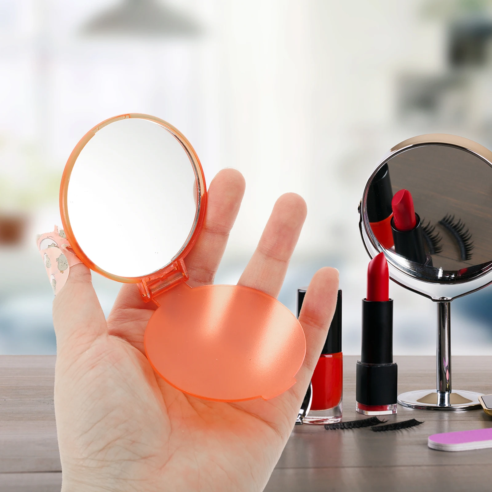 

24Pcs Premium Material Makeup Mirror Smooth Single Side Design Clear Surface Ideal for Home Or Travel Use Makeup Mirror