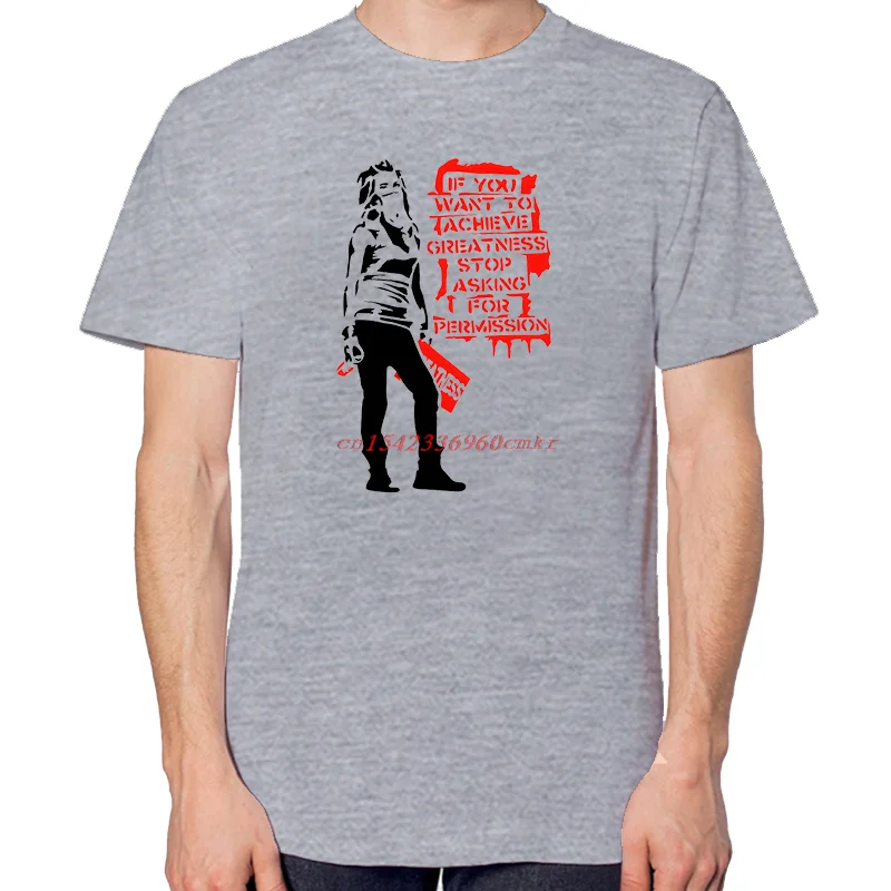 Achieve Greatness Stop Asking For Permission Graphic T Shirts Fashion Tees Tops Unisex Summer Cotton New Shirts And T-Shirts