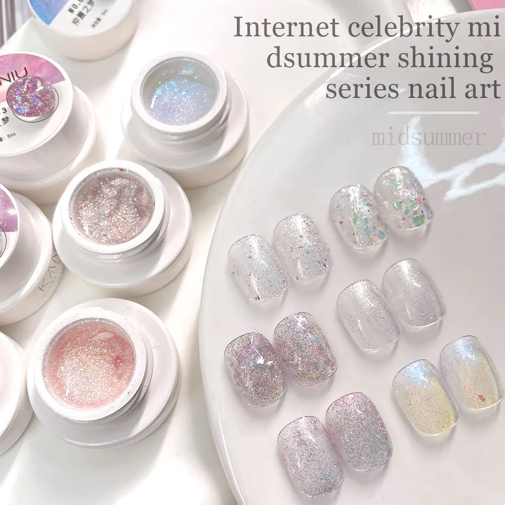 5 مللي ليزر قوس قزح المغناطيسي عين القط جل عاكس تألق ليزر قوس قزح جل شبه دائم الأشعة فوق البنفسجية LED جل أظافر ملون