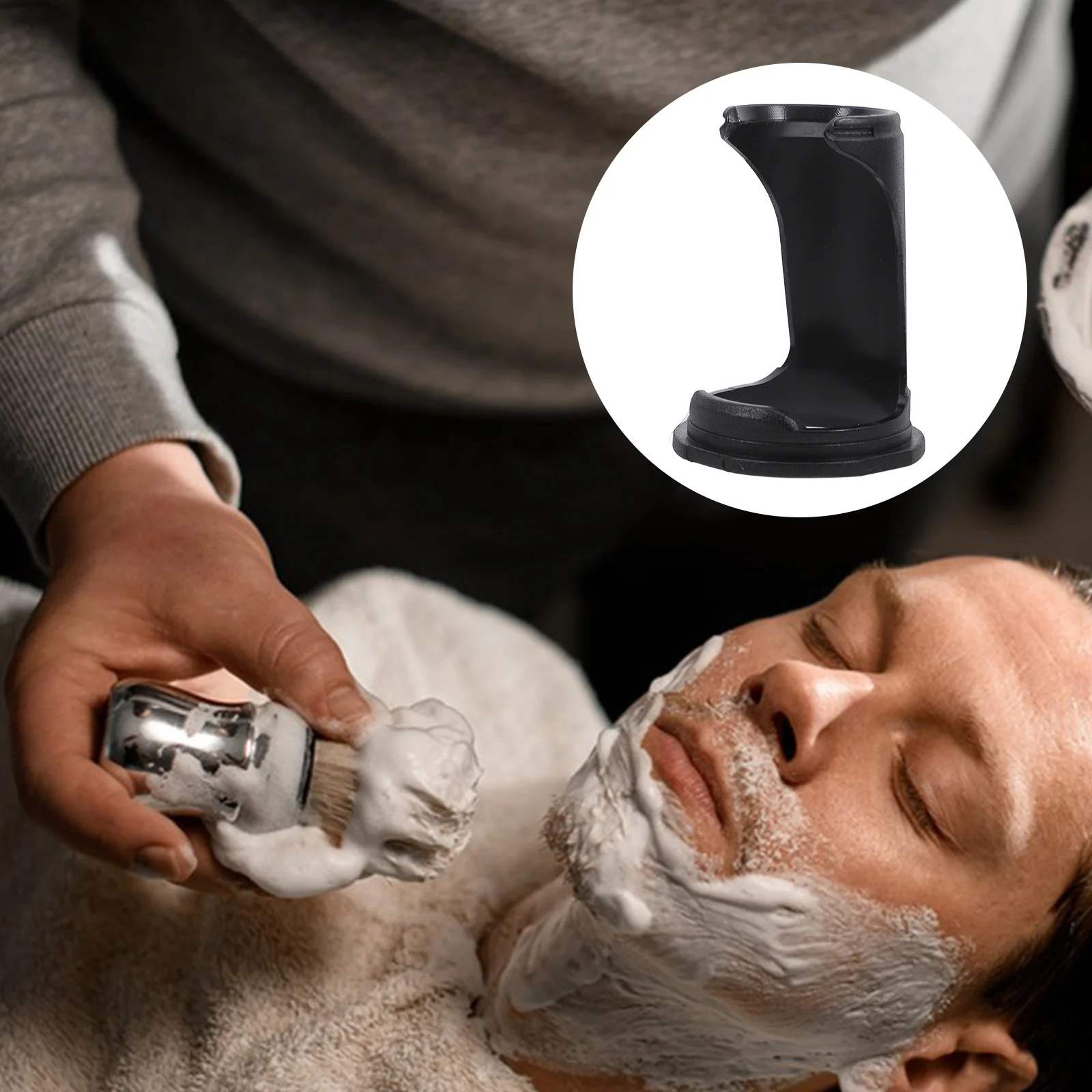 

2Pcs Shaving Brush Stand Modern Design Stable Base Compact Shave Brush Holder for Bathroom Home Travel Grooming Storage