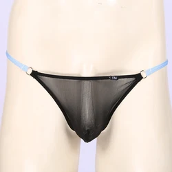 Men Underwear Thongs See Through Men Sexy Transparent Low Waist Slim Mesh G-string Thongs gay underwear