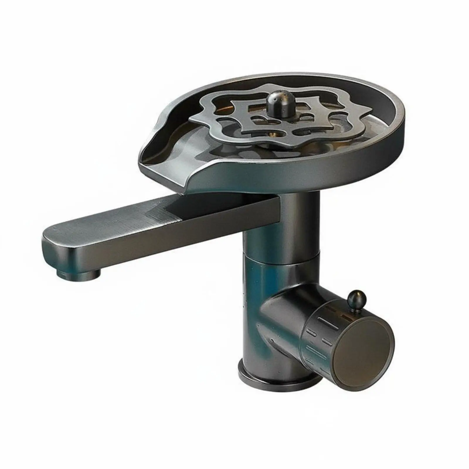 Bathroom Basin Faucet with Integrated Cup Rinser Multi Angle Water Stream for Cleaning Baby Bottles Vintage Glassware