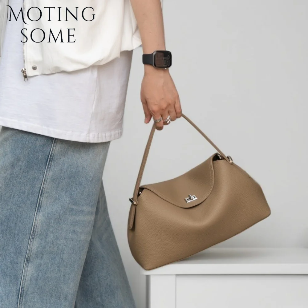 MOTINGSOME Soft Genuine Leather Hobos Bag Shoulder Commuter Bags Luxury Designer Minimalism Fashion Cowhide Purse 2026 New In
