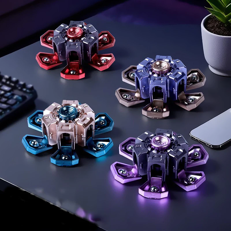 Creativo Transformable dedo Mecha Fidget Spinner tecnología estética transformación mecánica Fidget juguete para niños regalo
