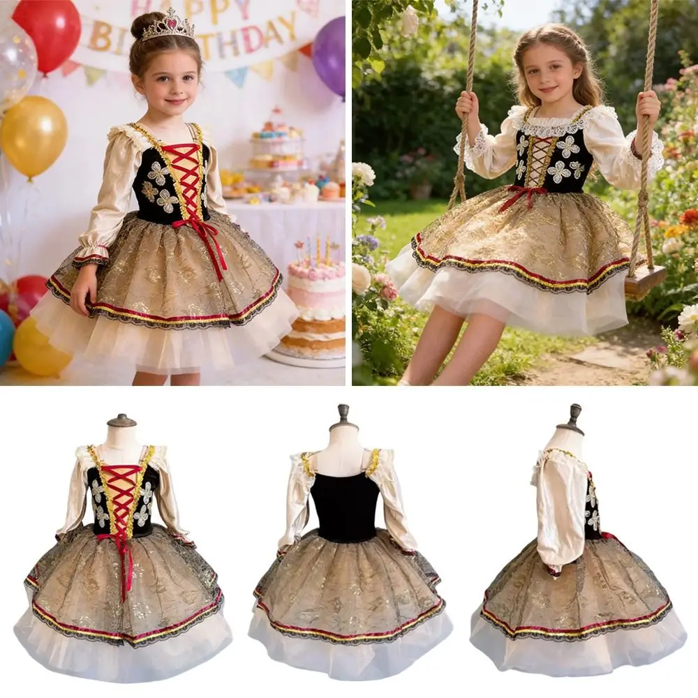 

Sequin Lace Ballet Tutu Skirt Puffy Professional Swan Lake Ballet Dress Modern Stage Costume Performance Costume Children