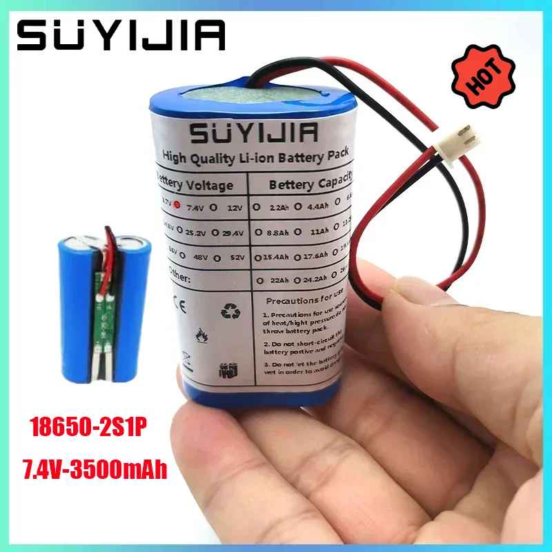 7.4V 3500mah 18650 2S1P Built-in BMS Rechargeable Lithium-ion Battery Pack for Camera Electric Toy Backup Battery