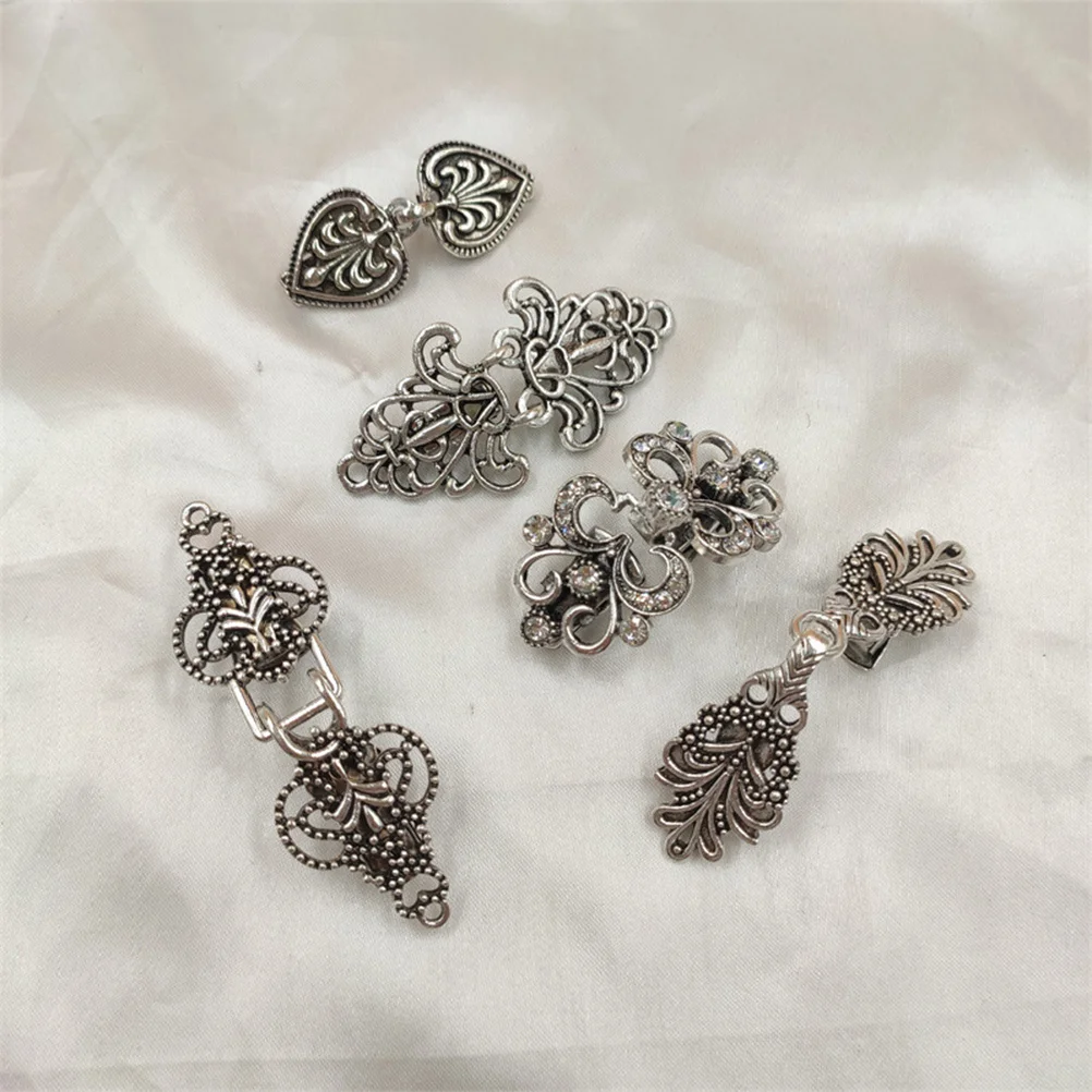 

5Pcs Vintage Sweater Clips Cardigan Dress Shirt Collar Pin Alloy Brooches Shawl Cinch Clip for Women Fashion Jewelry