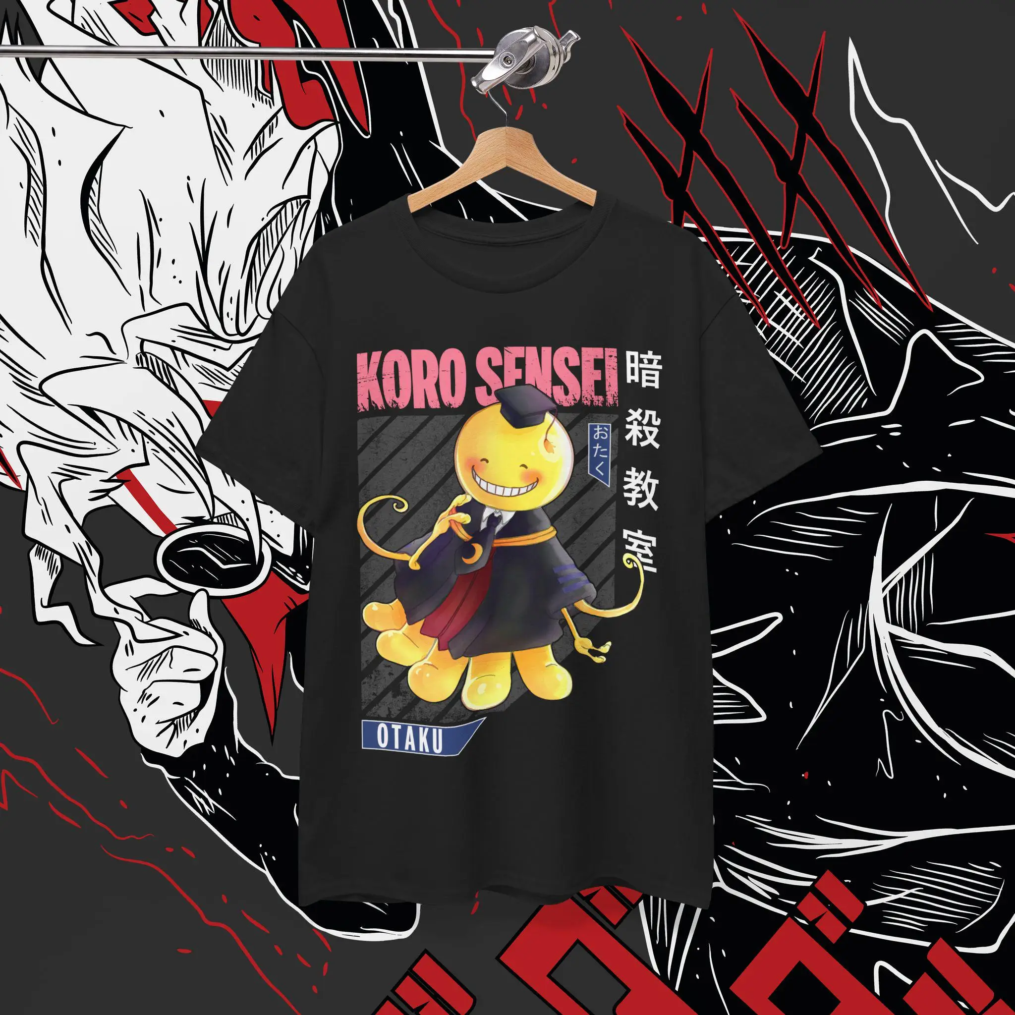 Japanese Anime Koro Sensei Gift Shirt Vintage Anime T-shirt Assassination Classroom Fanmade T-shirt Vintage Anime Tee