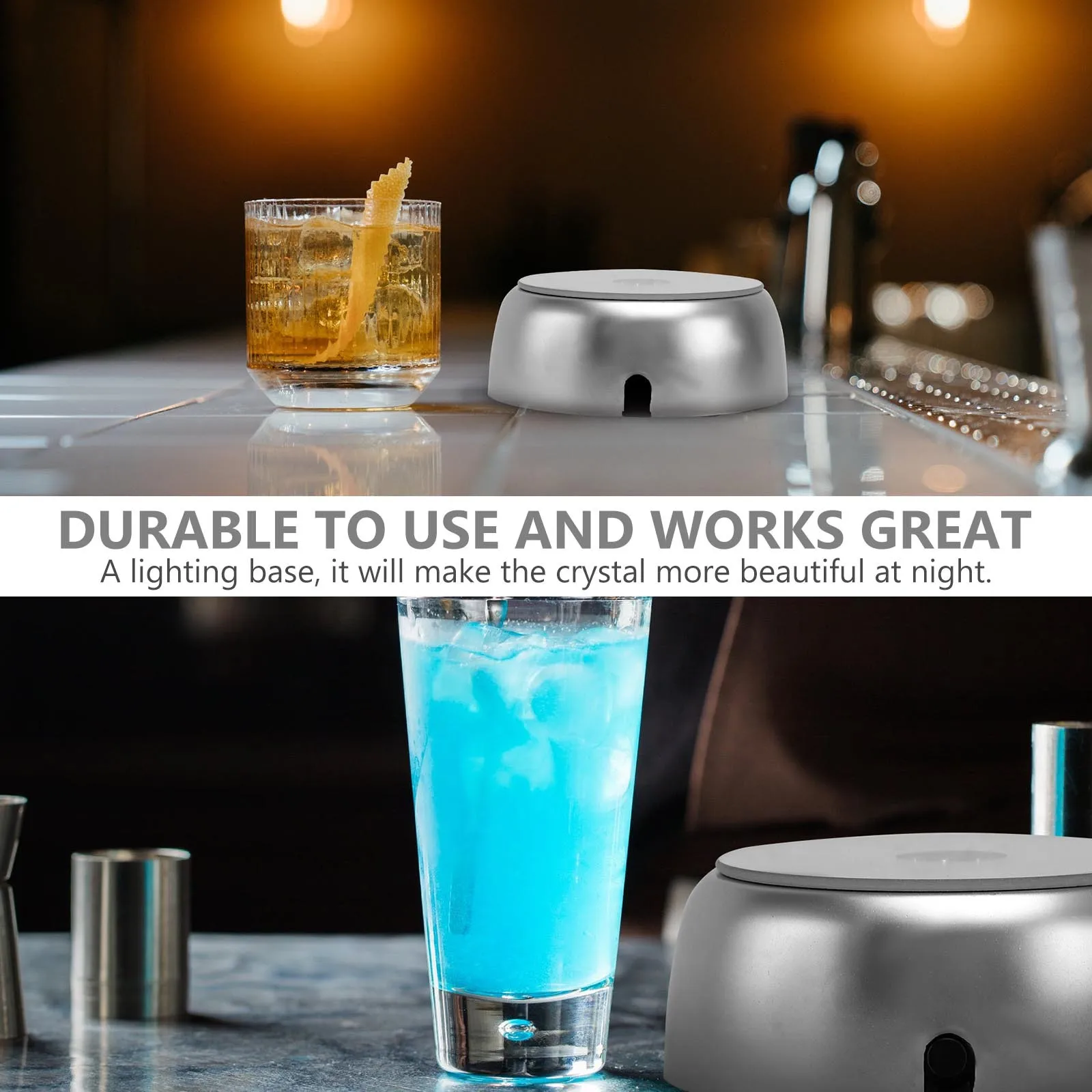 

2Pcs Lighted LED Display Base Color Changing Round Base Light for Glass Art Crystal Vase Night Decoration Operated