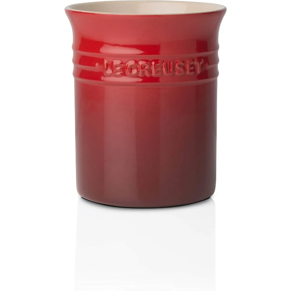 Le Creuset Rainbow Tool Bucket Household Ceramic Kitchenware Bucket Macaron Storage Can,Cherry Red