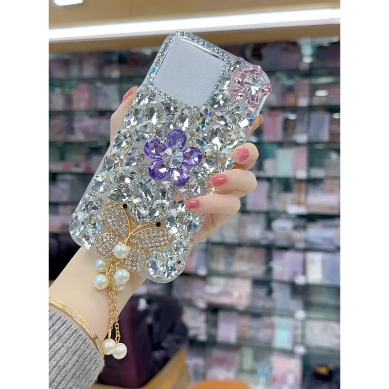 Cristais de luxo Sparkle 3D Diamonds Mobile Phone Case, capa artesanal para Samsung S24 S20 Plus S21 FE S22 23Ultra Note20 10