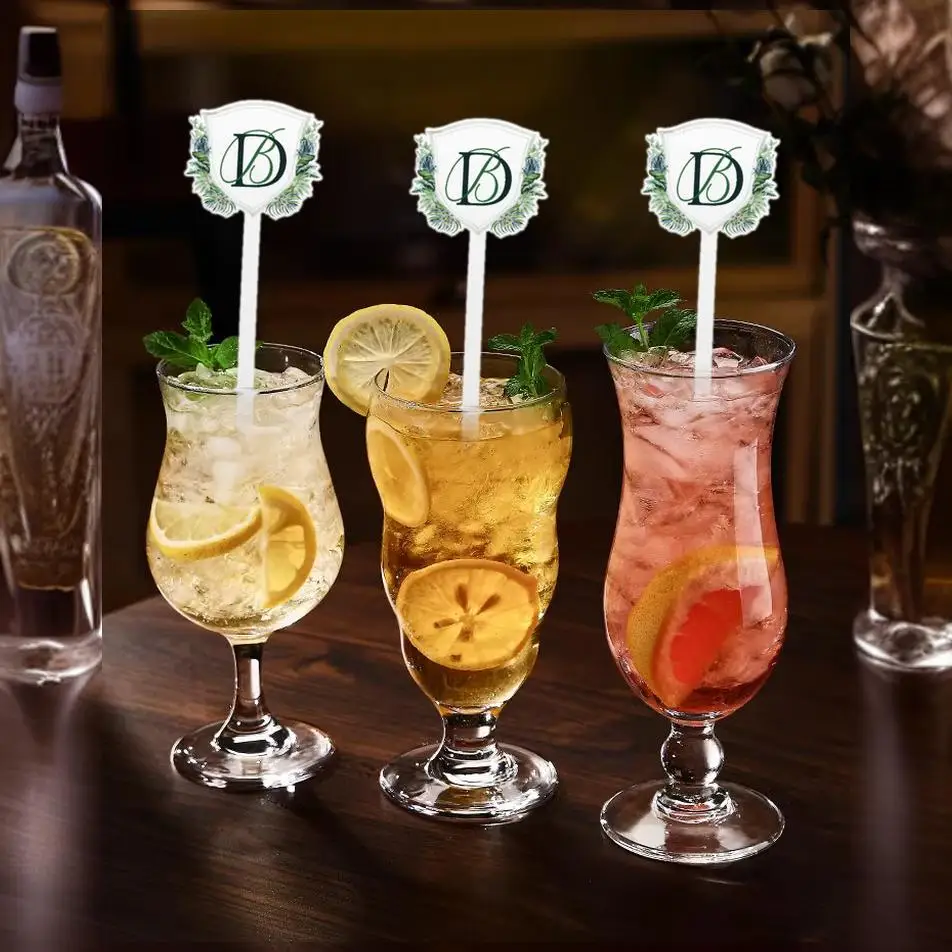 12/60/120pcs Personalized Acrylic Party Drink Stirs Customized Print Wedding Gift Cocktail Stirrers Table Decor Baptism Souvenir