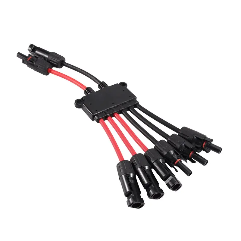 WCS-For Solar Connectors 2 To 6 Y-Branch P Type, Tool-Free Design 10Awg, For Solar Panels, Splitter For Boat And RV Compatible