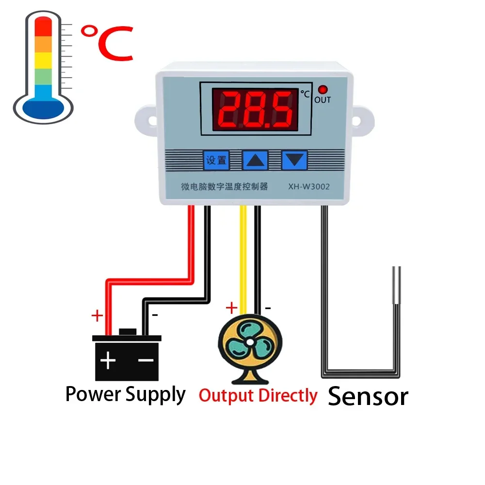 12V 24V 110V 220V Professional XH-W3002 Digital LED Temperature Controller 10A Thermostat Regulator XH-3002