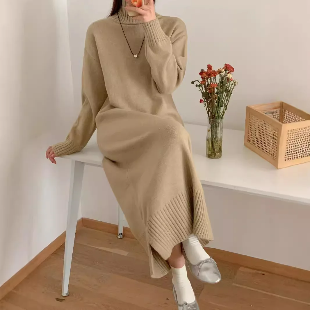 

Turtleneck Sweater 2025 Loose-knit Long Skirt