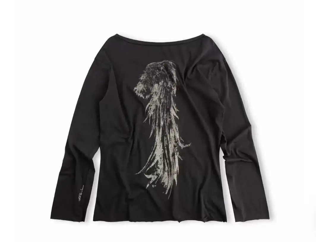 2026 Angel Long Sleeve Thin Printed Slimming T-shirt Visual Culture Skinny long sleeve T-shirt TX1882