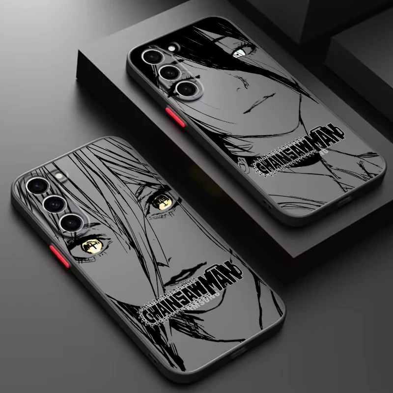

Comics Chainsaw Man Comics Girl Frosted Translucent For Samsung Galaxy S24 S23 S22 S21 S20 FE S10 S9 S8 Plus Ultra Pro 5G Back