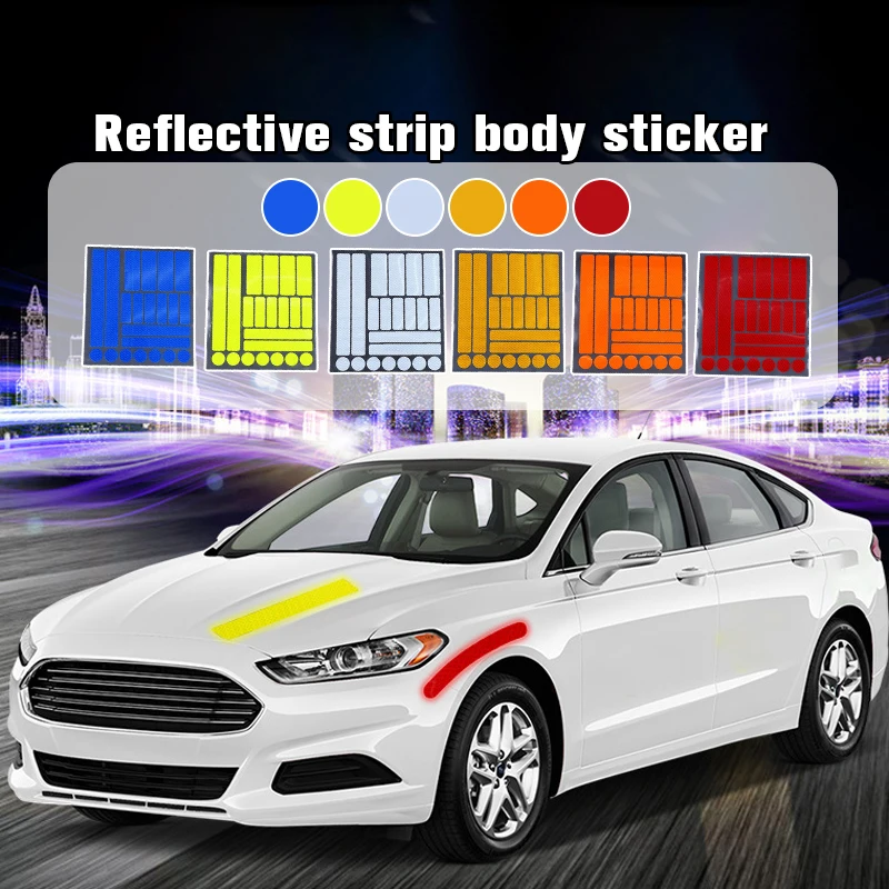 

Universal Reflective Warning Stickers Bike Motorcycle Truck Car Night Safety Driving Honeycomb Grid Reflector Strips Tape Signs