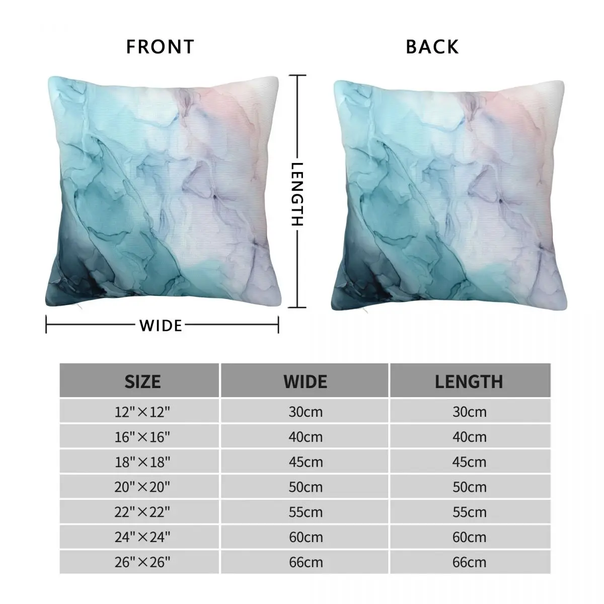 Beachy Pastel Flowing Ombre Square Pillowcase Polyester Linen Velvet Pattern Zip Decor Throw Pillow Case Home Cushion Cover