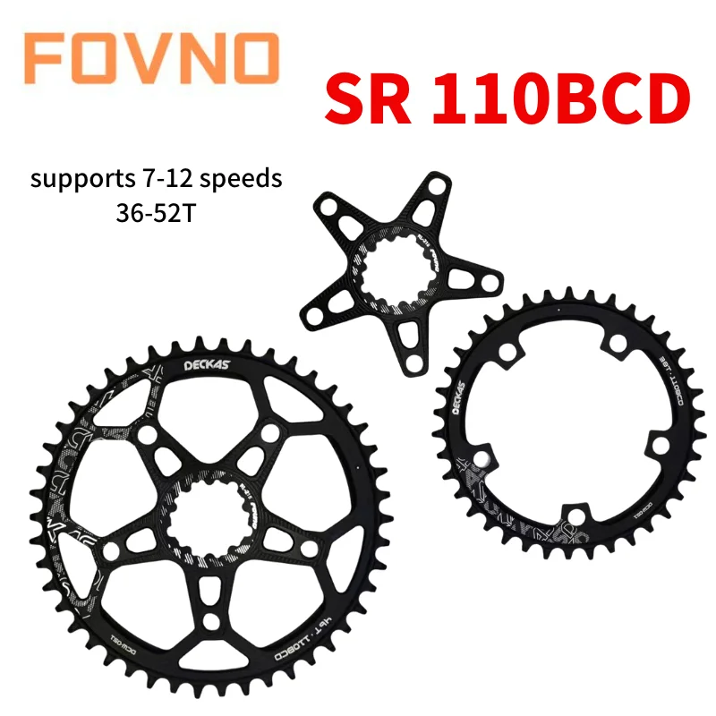 FOVNO DECKAS Chainring Round 110BCD Road Bike Narrow Wide Chainwheel 36T-58T ForSRAM ForGXP XX1 X0 X9 7-12speed Cycling Part