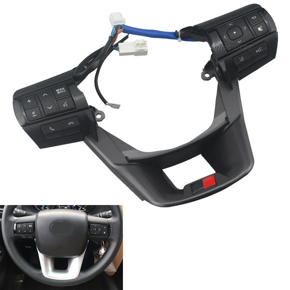 Blue Backlight For Toyota Hilux 2016-2023 For Toyota Fortuner 2015-2021 Steering Wheel Button Switch