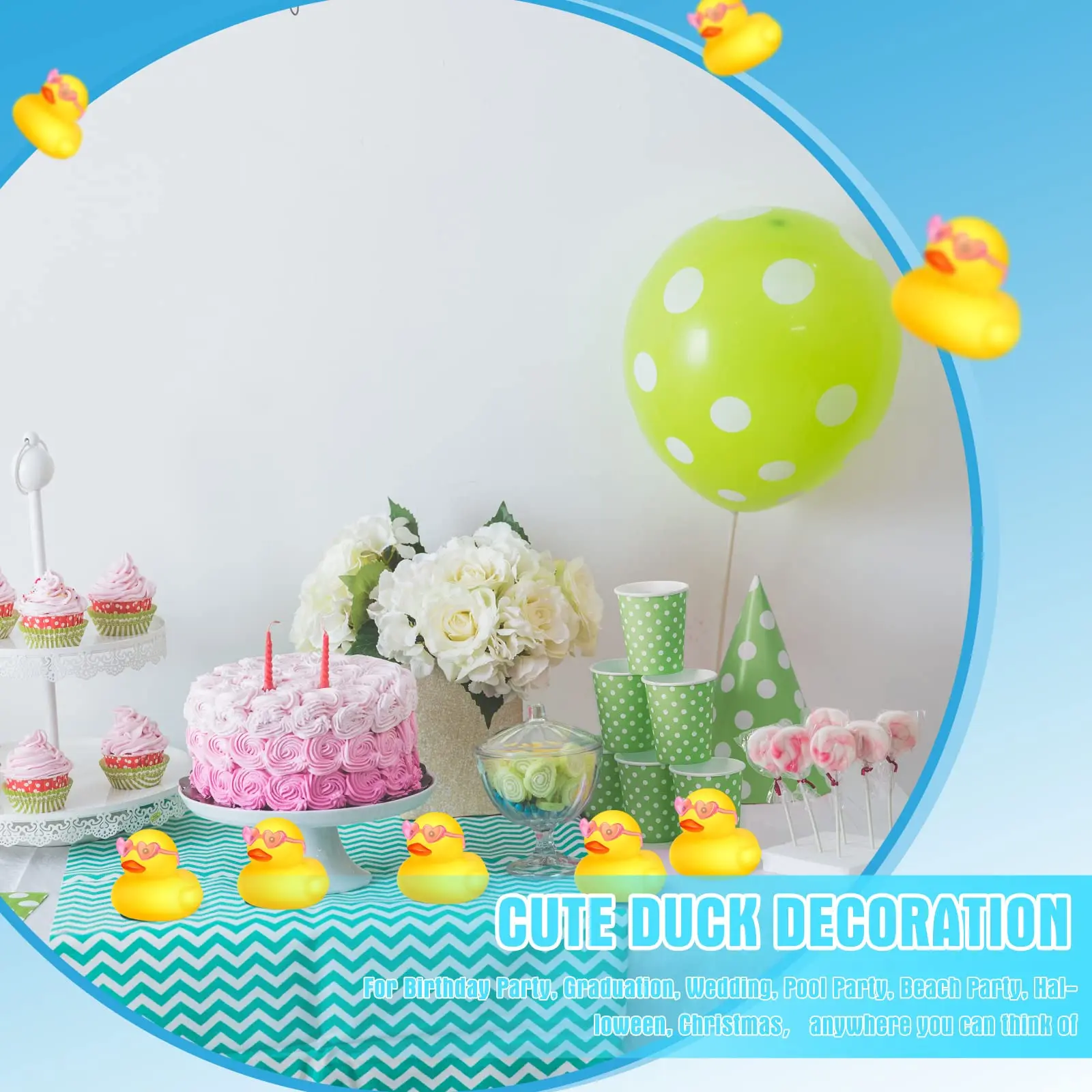 Mini patos de goma naranjas para niños, juego a granel con gafas de sol, flotador, chirrido, pequeño pato de goma, juguete para fiesta de cumpleaños, 1-100 Uds.