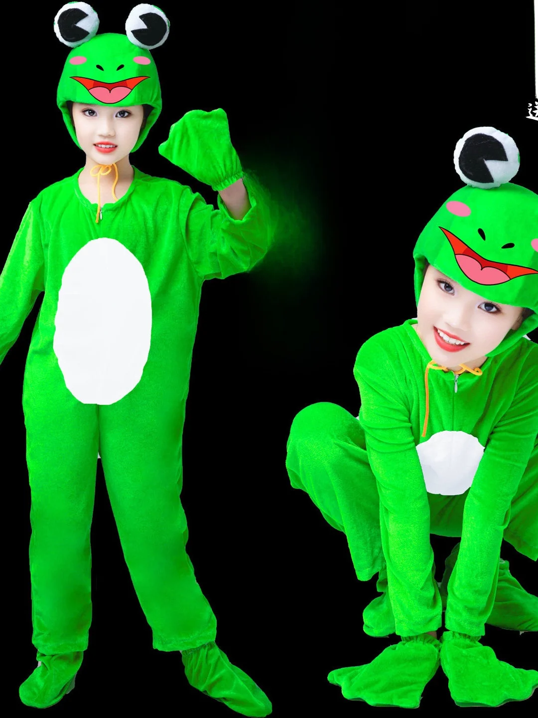 

Halloween Frog Performance Costume Children's Animal Show Outfit Dance Clothes Small Tadpole Looking for Mom Puppet Dress