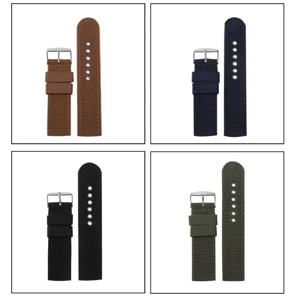 Universal Sports Nylon Canvas Strap Men Women Pin Buckle Replacement Watchband Watch Band Watch Accessories