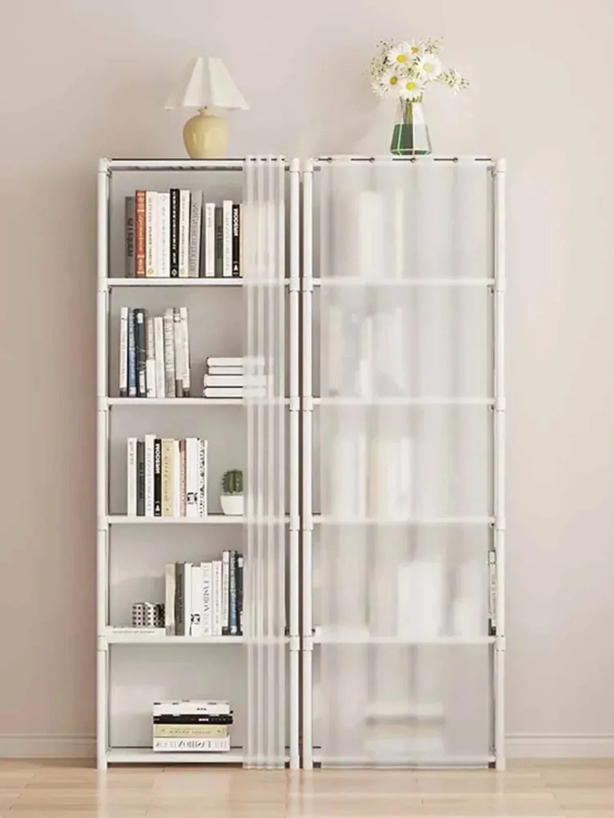 6/5 Layers Dustproof Wardrobe High Capacity Partition Bookshelf Bedroom Open Simple Assembly Storage Cabinet Bedroom Furniture