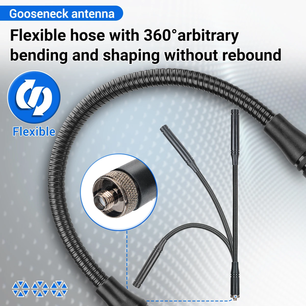 Baofeng UV-25 Gooseneck Tactical Antenna SMA-Female Dual Band VHF UHF Goose Tube For UV-5R UV-21 PRO Quansheng UV-K5 Ham Radio