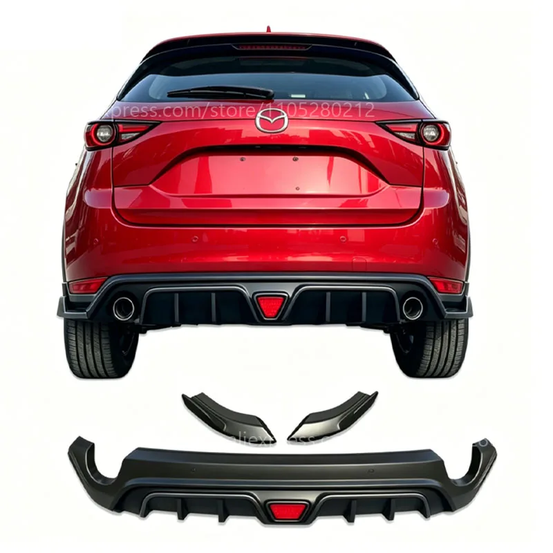 

Suitable for Mazda CX-5 rear lip 17-24 F Sport rear bumper diffuser modification surround with LED navigation light