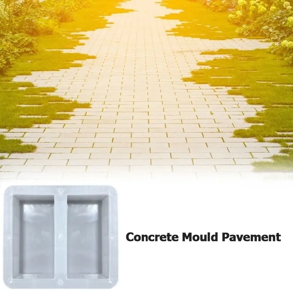 DIY Paving Cement Mold 20x10cm Plastic Cement Brick Mould White Durable Concrete Pavement Mold Outdoor Courtyard