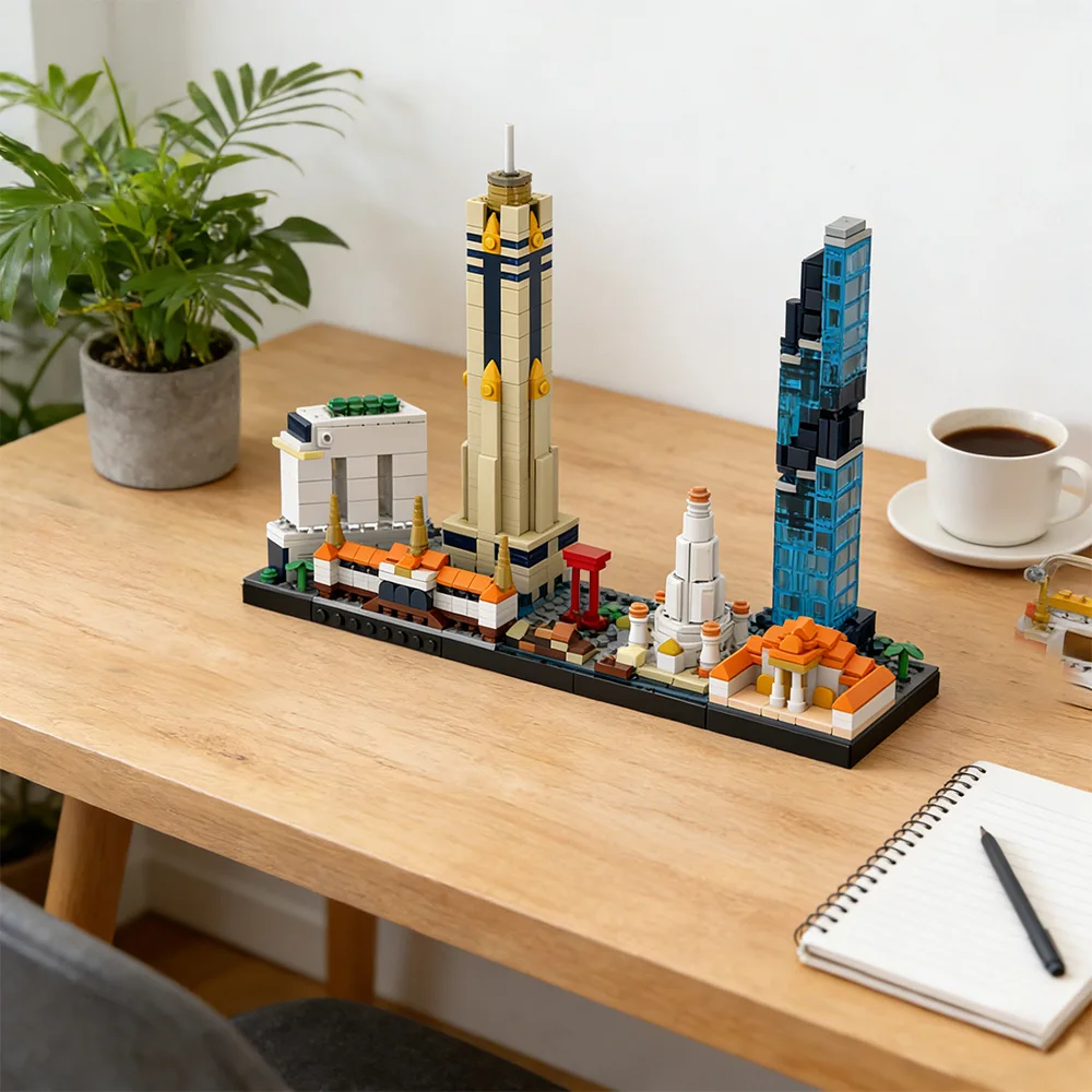 

Конструктор MOC: Горизонты Бангкока, историческая и культурная архитектура Таиланда, каналы Бангкока, Ват Арун. Кирпичный конструктор, подарок для взрослых.