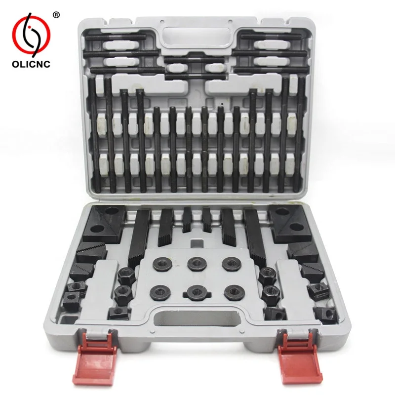 Machine Tools M16 CK16 52PCs 58PCs Steel Clamping Kits M18 T-nuts HRC27-37 Clamping Kit M6 M8 M10 M12 M14 M16 Clamping Kit 58pcs