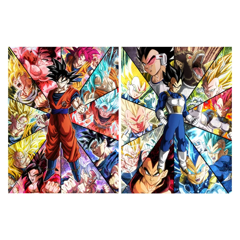 Anime 3D Lenticular Posters Flip Gradient Print Dragon Ball Goku Toys Bed Room Decor Birthday Gift Wall Art(Without Frame)