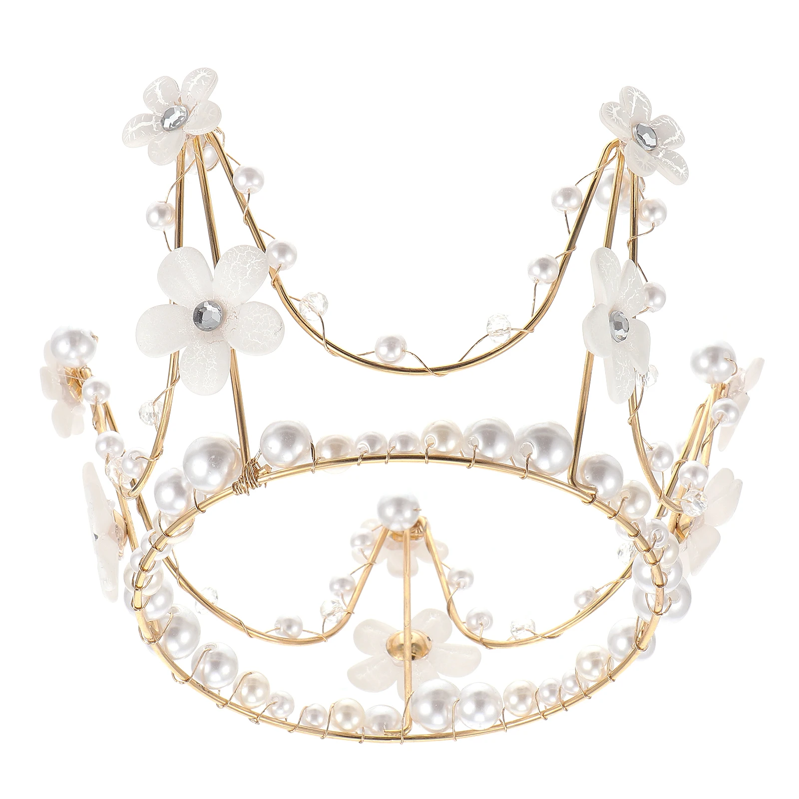 

Pearl Crown Shape Cake Decor Premium Food-Safe Eco-Friendly Birthday Party Topper Celebration Decoration Crown Headdress Cake