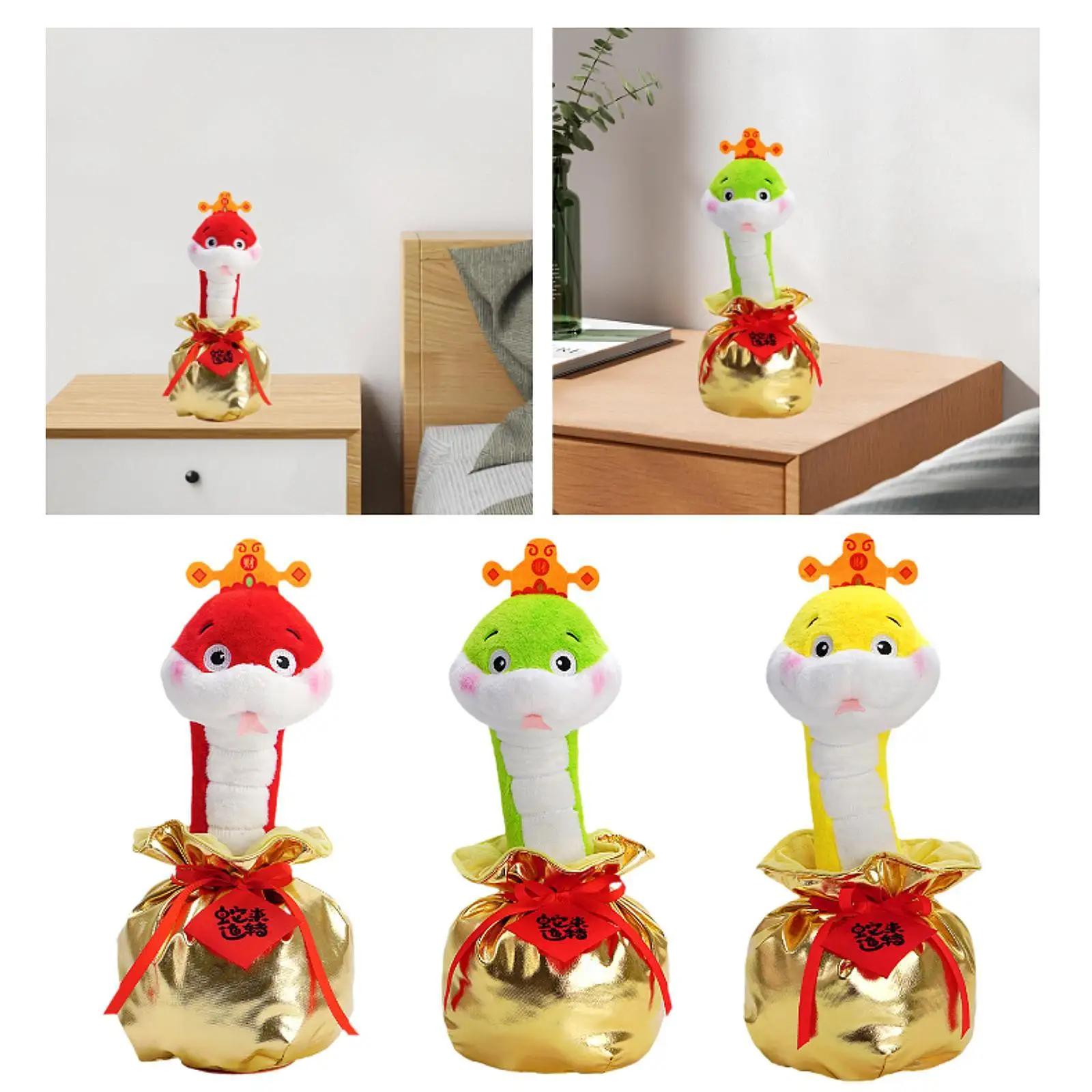 Dancing New Year Snake Doll Cartoon for Chinese New Year Cafe Restaurant