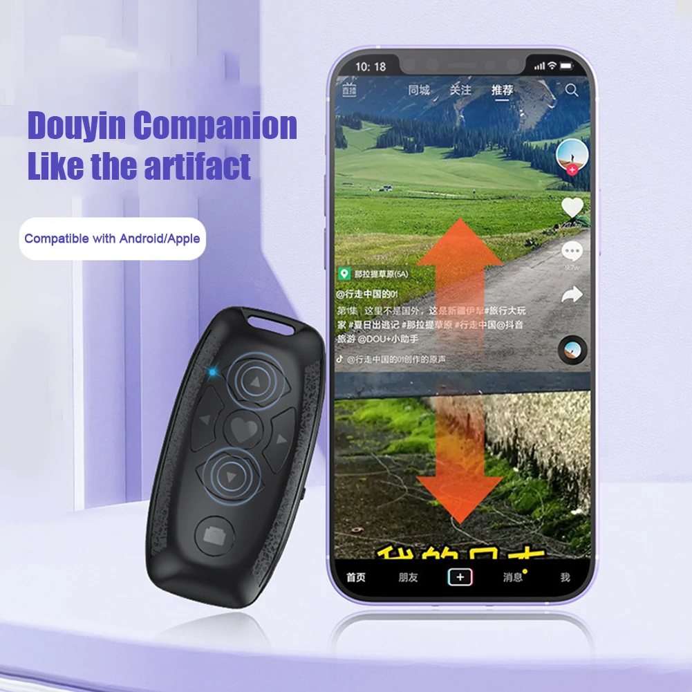 Bluetooth Multifunction Selfie Remote Control Camera Fast Bluetooth Compatible Remote Control Button Built-in Battery Charger
