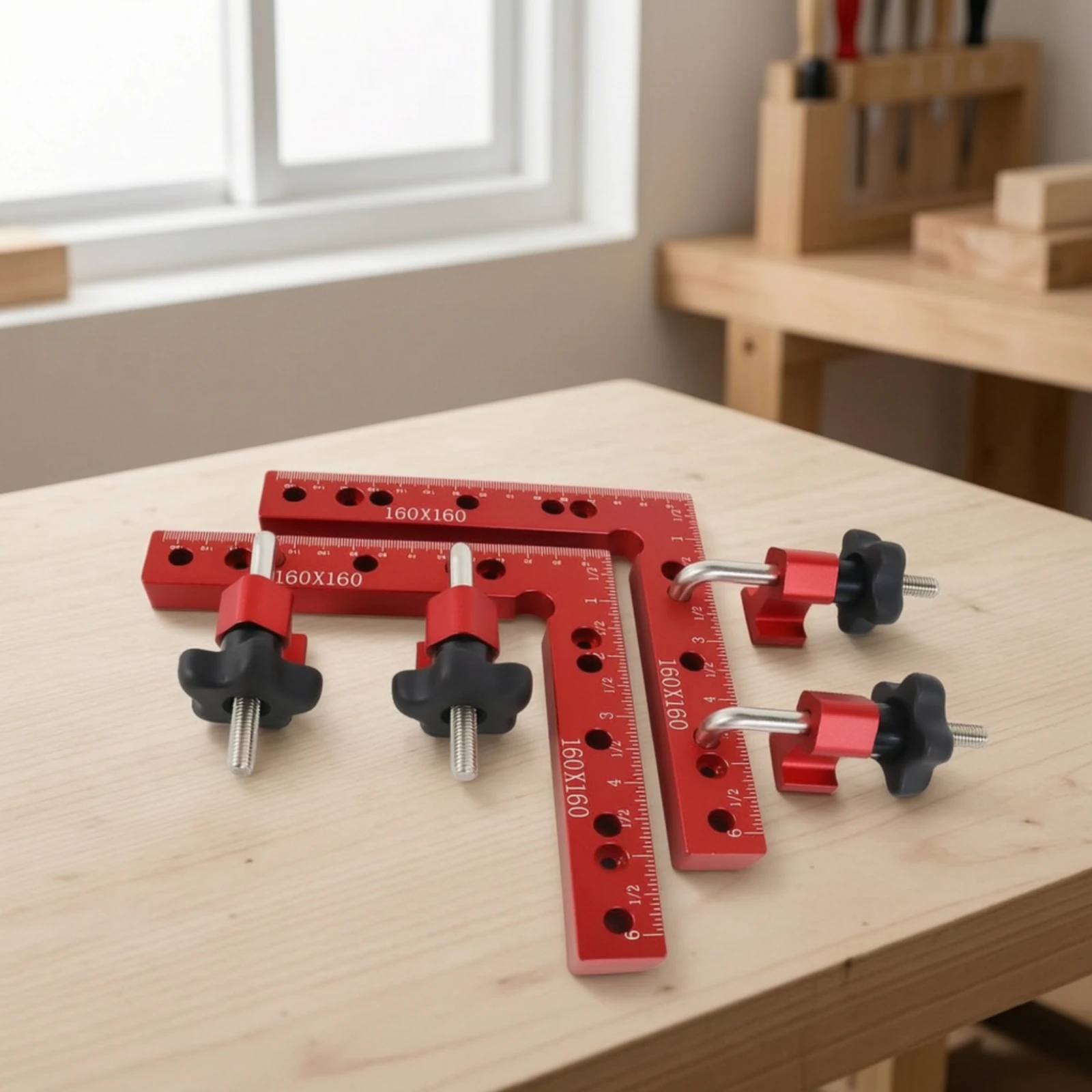 6 Pieces Woodworking Corner Clamp Hand-Tightening Right Angle Clamp Clamping Square CNC Machined Tool Sturdy for Woodworkers