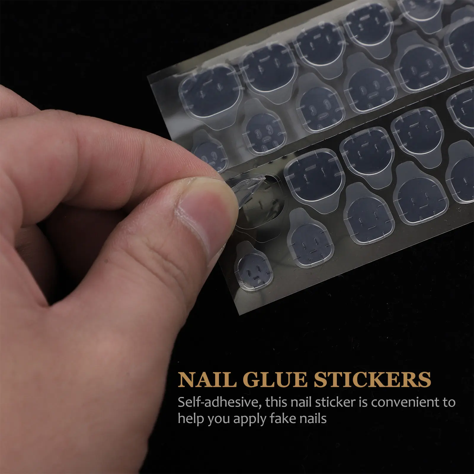

20 листов прозрачных клейких наклеек для ногтей, сильные вязкие желейные клейкие полоски для накладных ногтей, безвредные, временные, для декора ногтей