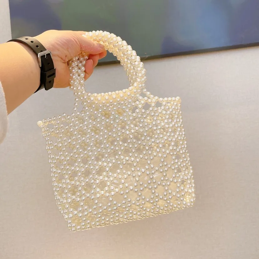 High quality Pearl Clutch Handbag Women\'s Dinner Purse Party Wedding Prom Evening Bags Hot sell beaded bag handmade acrylic bag