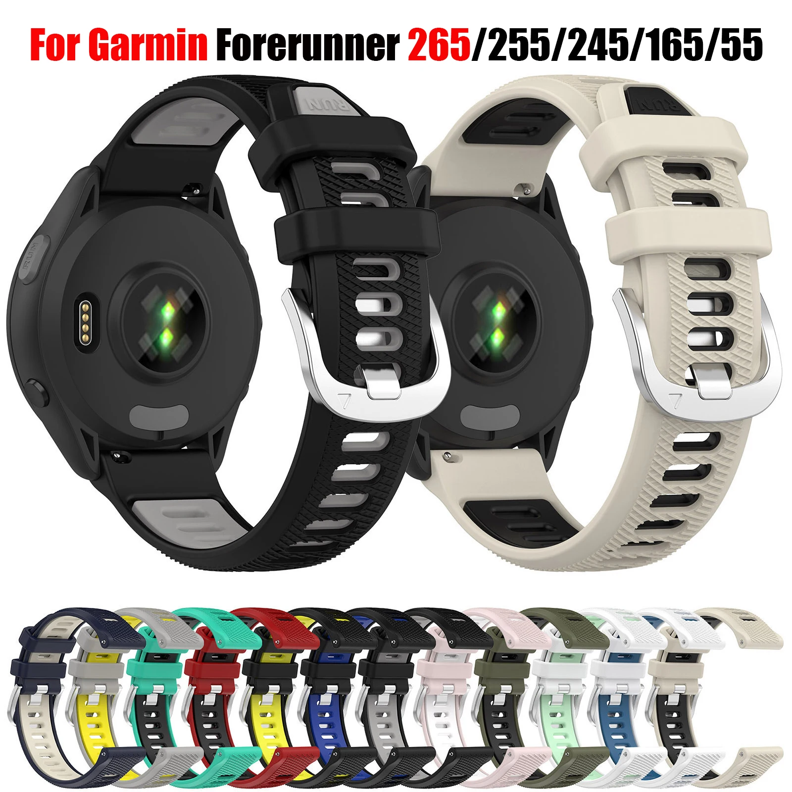 Ремешок для часов 18 мм, 20 мм, 22 мм для Garmin Forerunner 265, 255, 170, 570, 165, 245, 55, 70, браслет с застежкой для Garmin Vivoactive 6, 5, 4