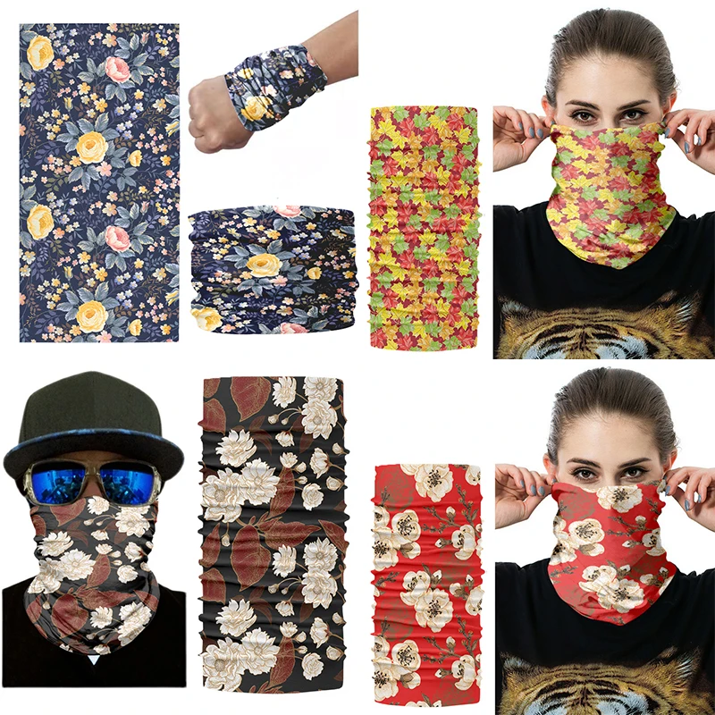 

Fashion 3D printing flower series outdoor bicycle scarf summer sweat-wiping bib face neck dust-proof turban headdress